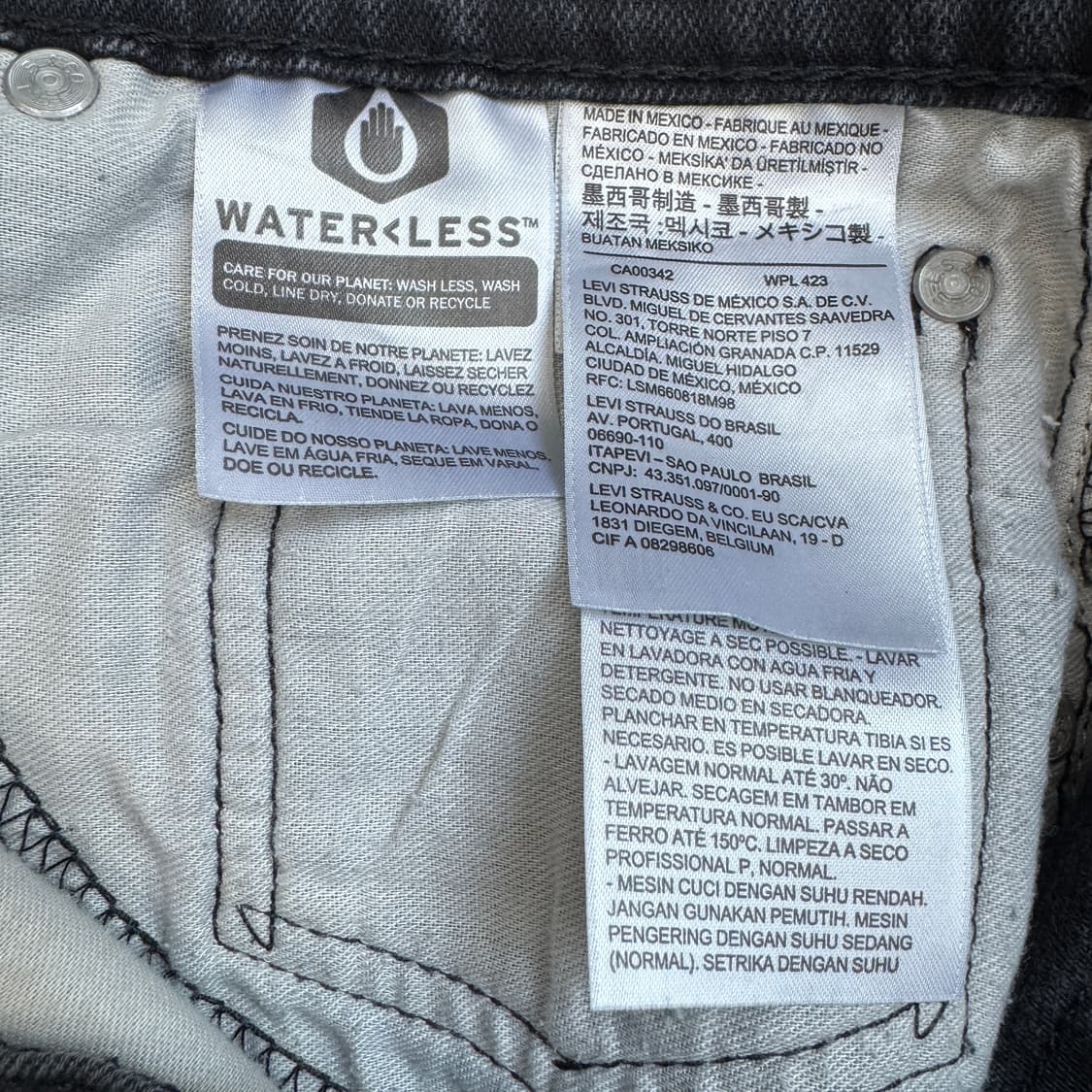 리바이스 569 흑청 새깅 와이드 데님팬츠 상품이미지8