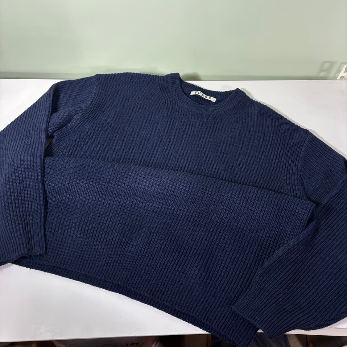 L 수아레 네이비 크루넥 케이블니트 상품이미지2