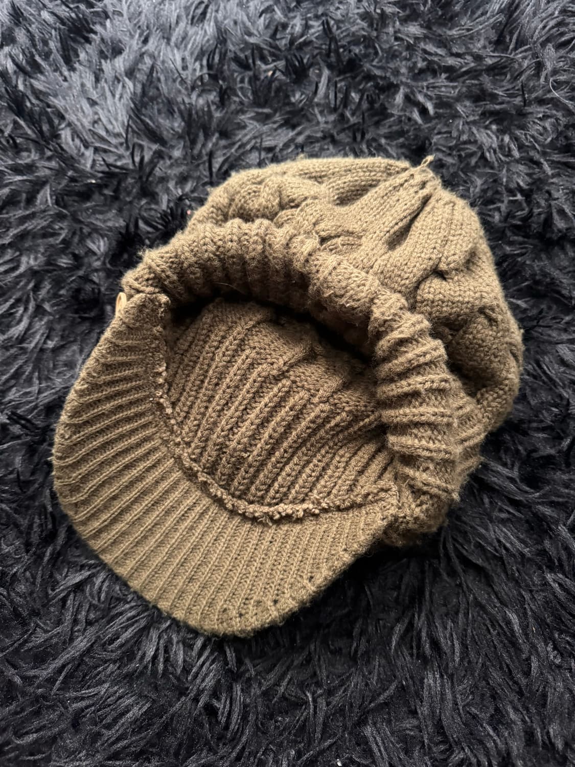Vintage Khaki long knit beanie 상품이미지2