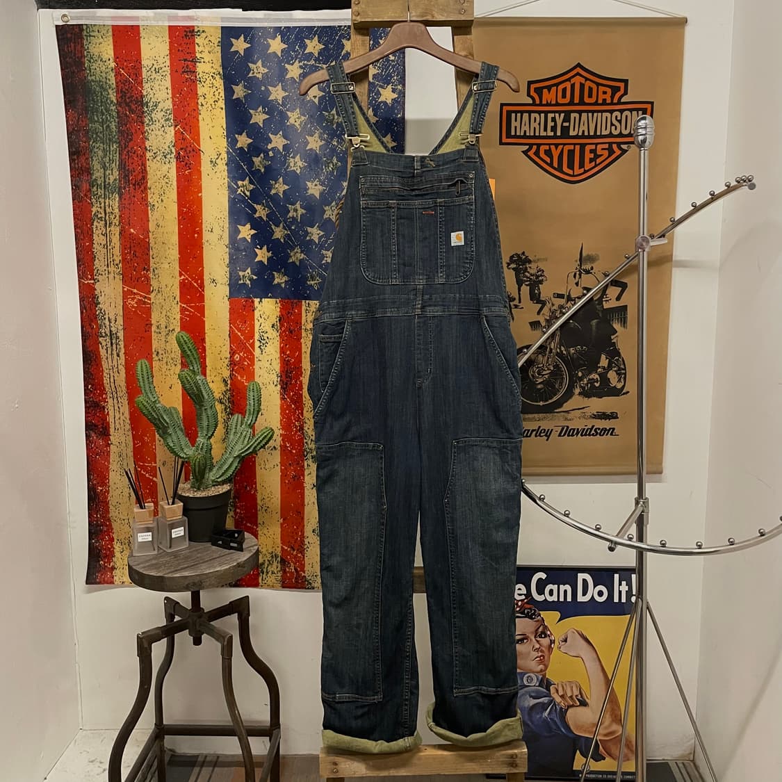 10s 칼하트 오리지널 워크 웨어 더블니 오버롤 데님 멜빵 상품이미지1