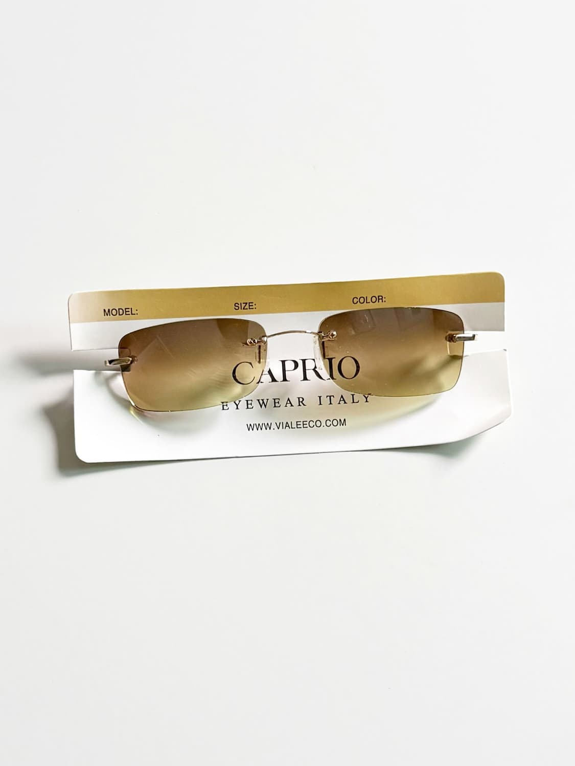 CAPRIO 무테 스퀘어 메탈 프레임 빈티지 틴트 선글라스 상품이미지1