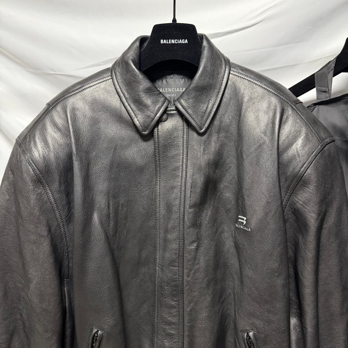 [S급/오버핏XS] 23FW 발렌시아가 택시 블루종 자켓 블랙 풀구성 상품이미지2