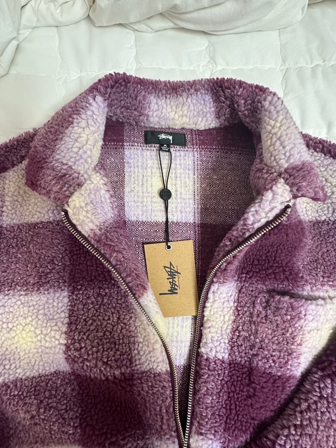 스투시 zip sherpa shadow plaid 상품이미지1