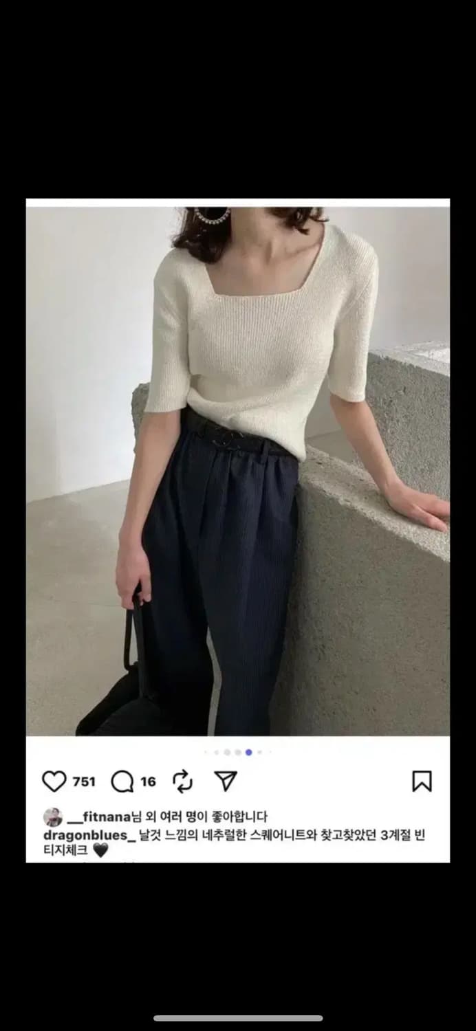 드래곤블루스 스퀘어넥 니트 오렌지 상품이미지3