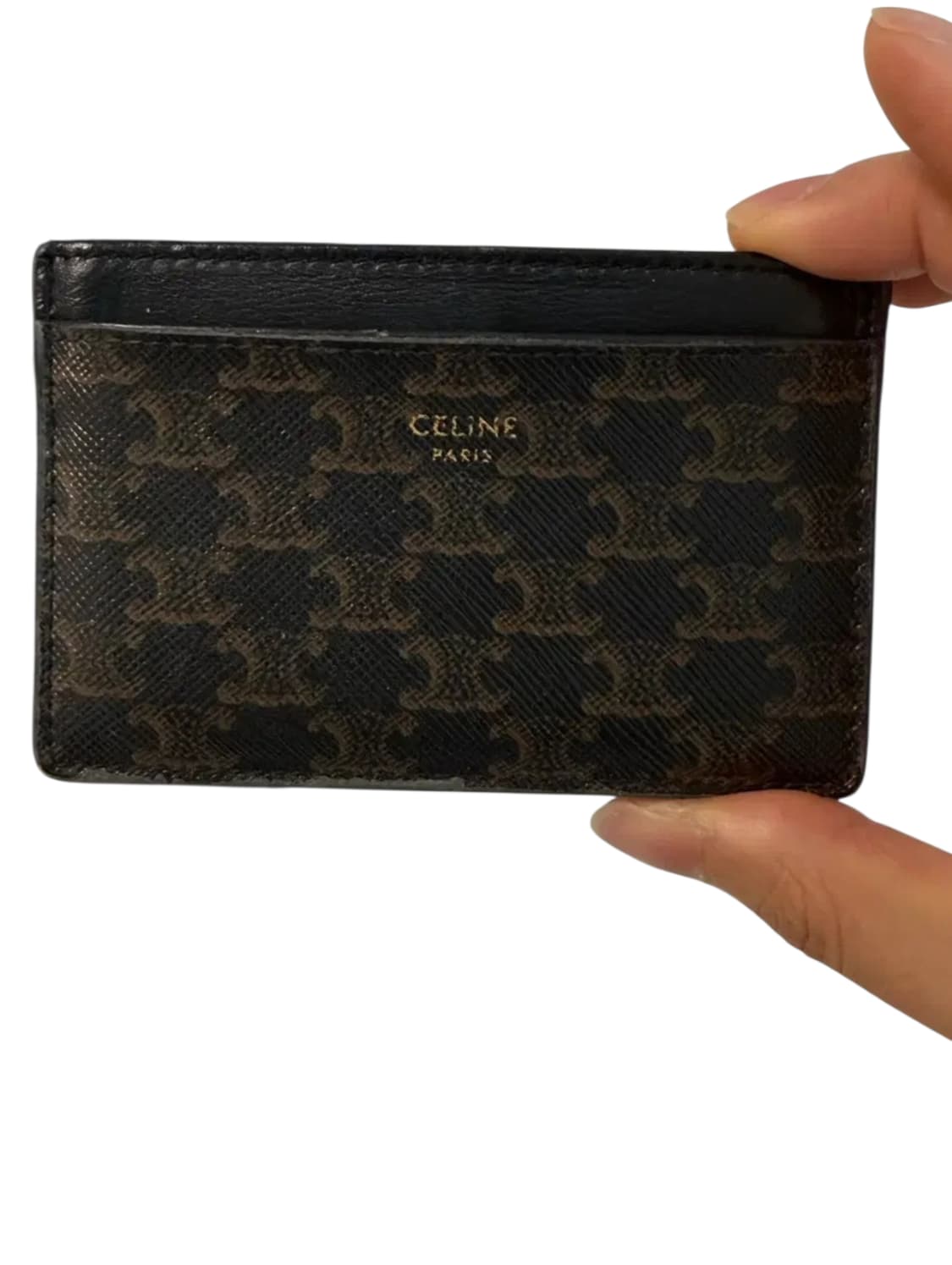 셀린느 정품 트리옹프 캔버스 카프스킨 카드 홀더 카드지갑 풀박스 판매합니 상품이미지2