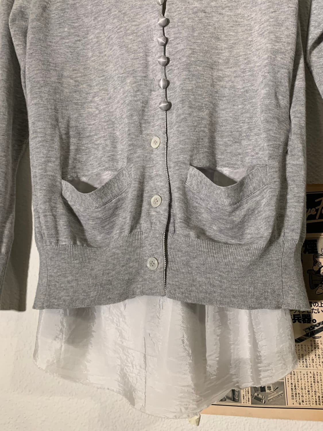 사카이 그레이 프릴 가디건 상품이미지3