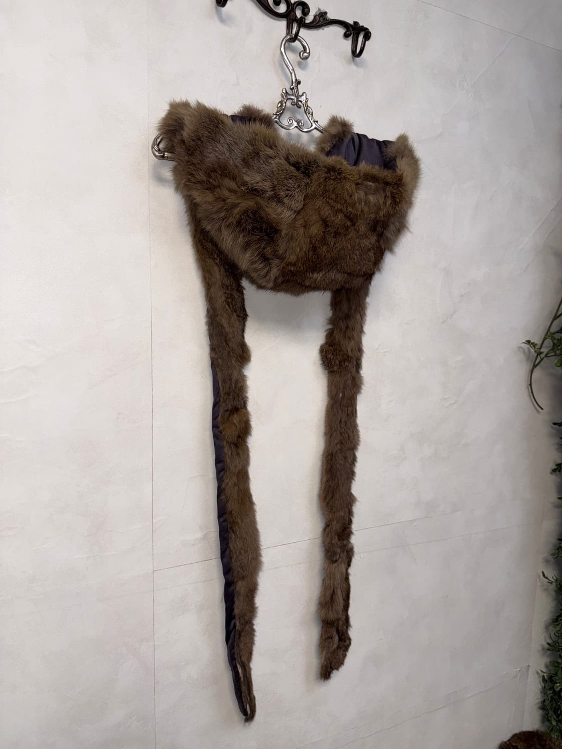 Mixed brown rabbit fur hood muffler 상품이미지2
