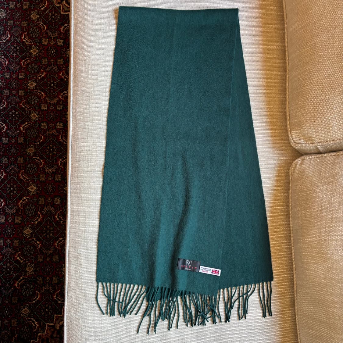 Selvin (셀빈) 영국산 100% 캐시미어 딥그린 머플러 상품이미지4