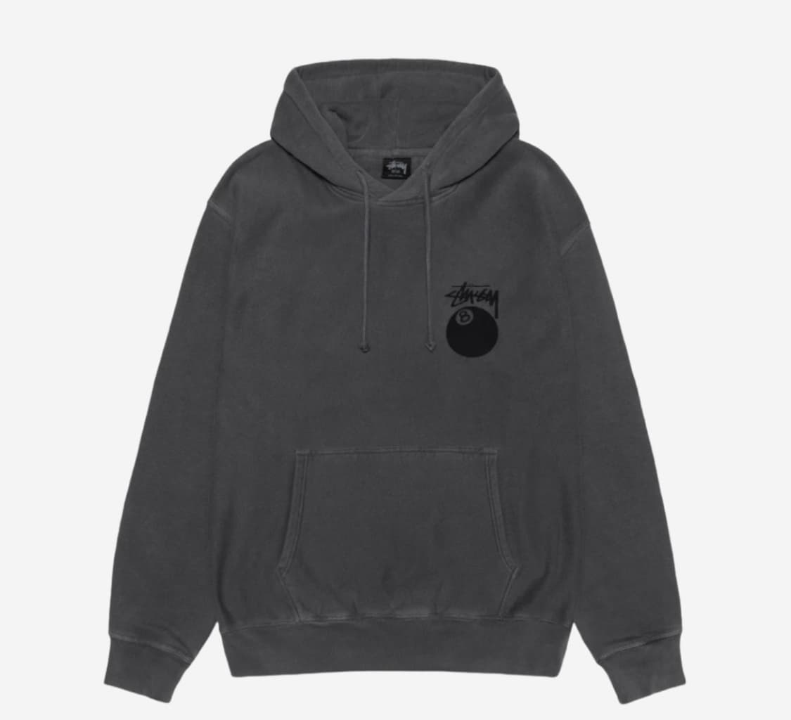 Stussy 8 Ball Hoodie Pigment Dyed Black 상품이미지2