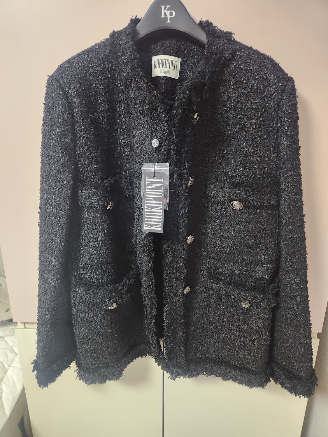 카키포인트 트위드 롱 블랙 상품이미지8