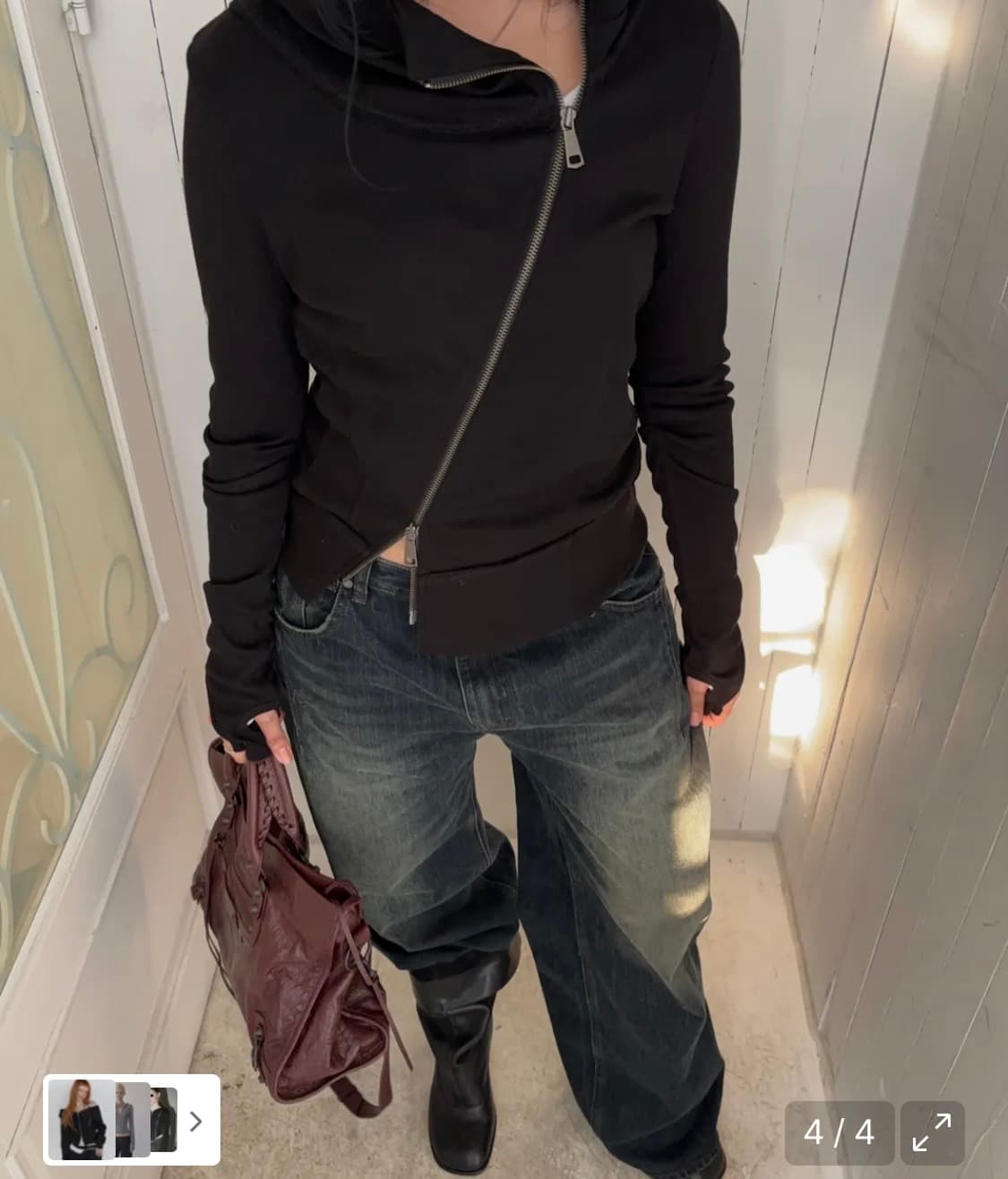 플노팔 언발란스 후드집업 상품이미지2