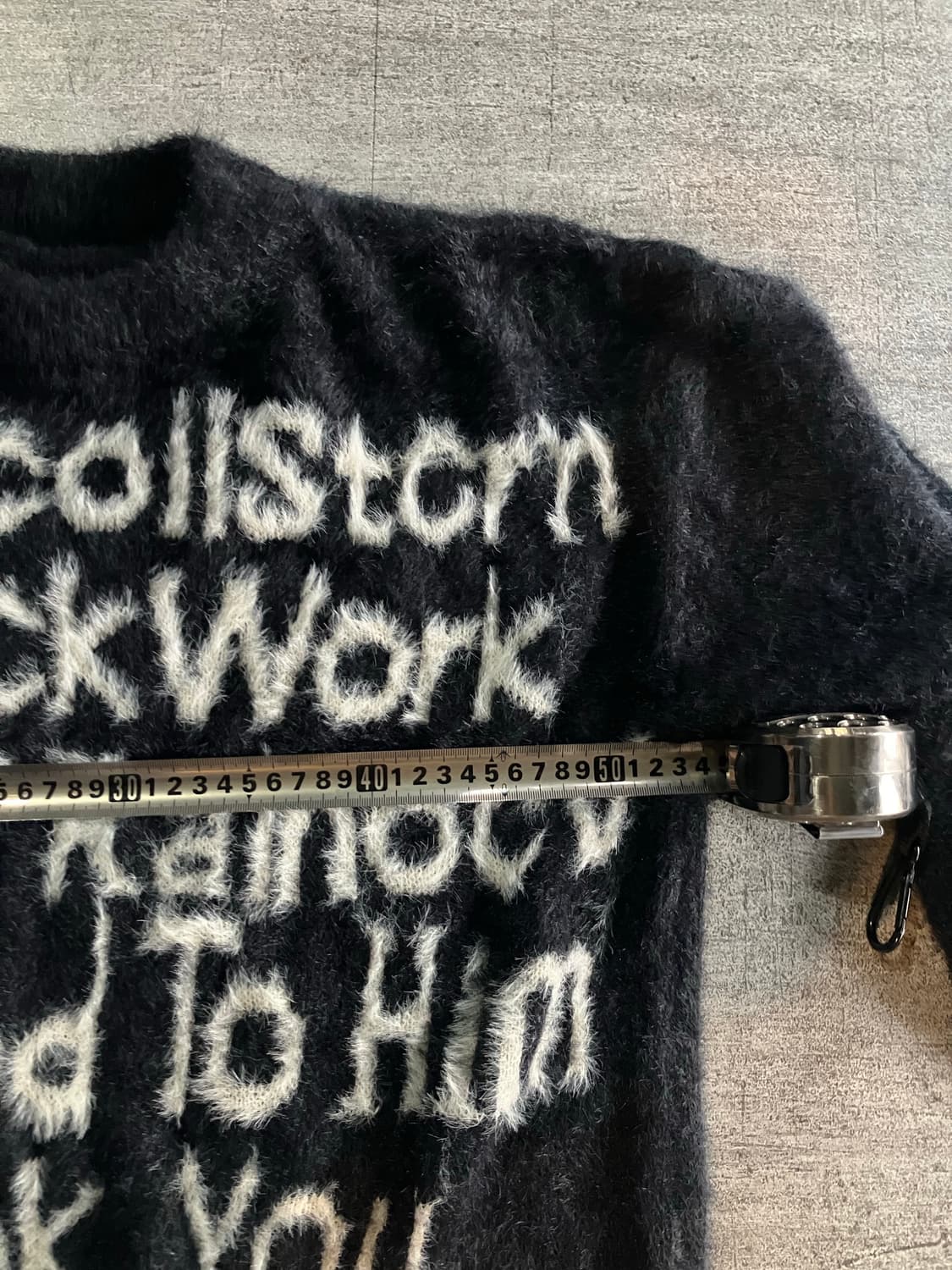 일본빈티지 Bkw 올드스쿨스트릿 혁오풍 레터링 앙고라폭닥니트 상품이미지2