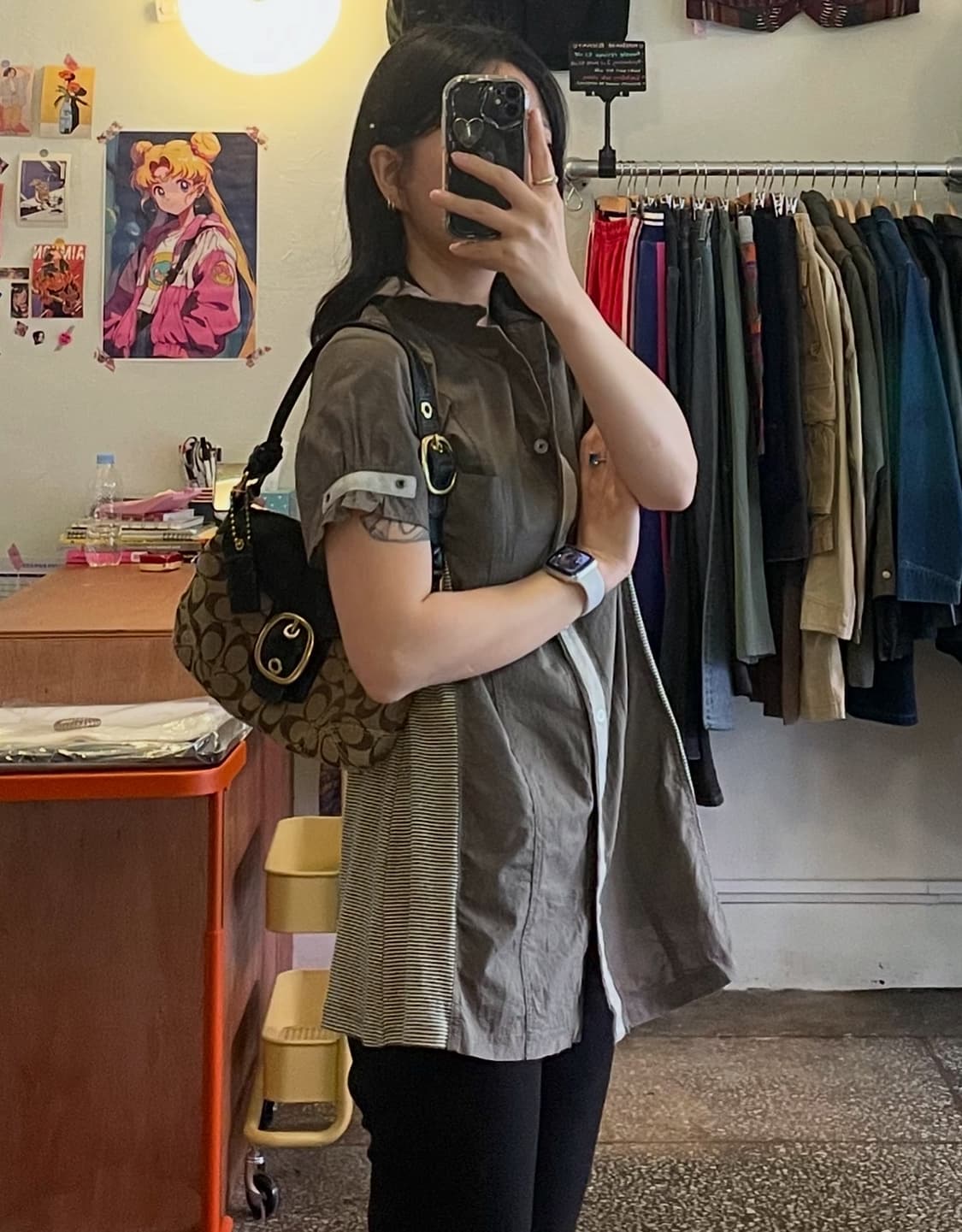 스트라이프 배색 셔츠 [무배] 상품이미지2