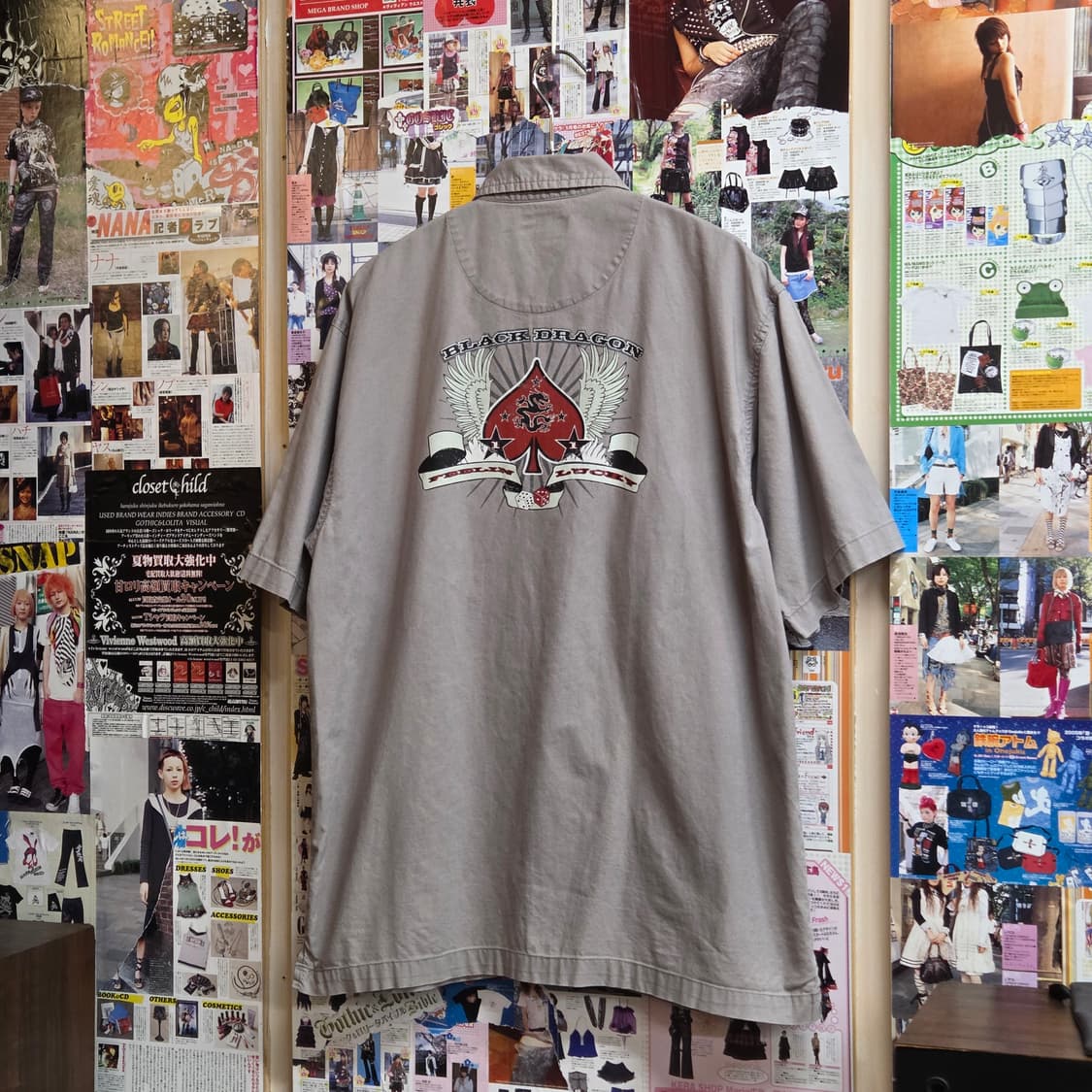 빈티지 빅 프린팅 올드스쿨 반팔 셔츠 상품이미지1