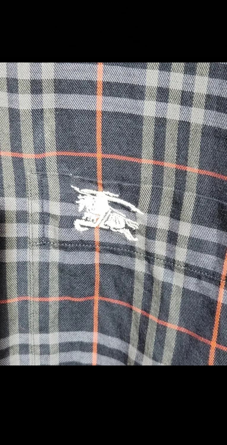 (L) 버버리 체크남방 네이비 셔츠 포켓 로고 캐주얼  상품이미지4
