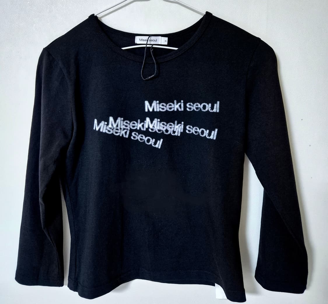 미세키서울 더스트 로고 7부 티셔츠 블랙 상품이미지3