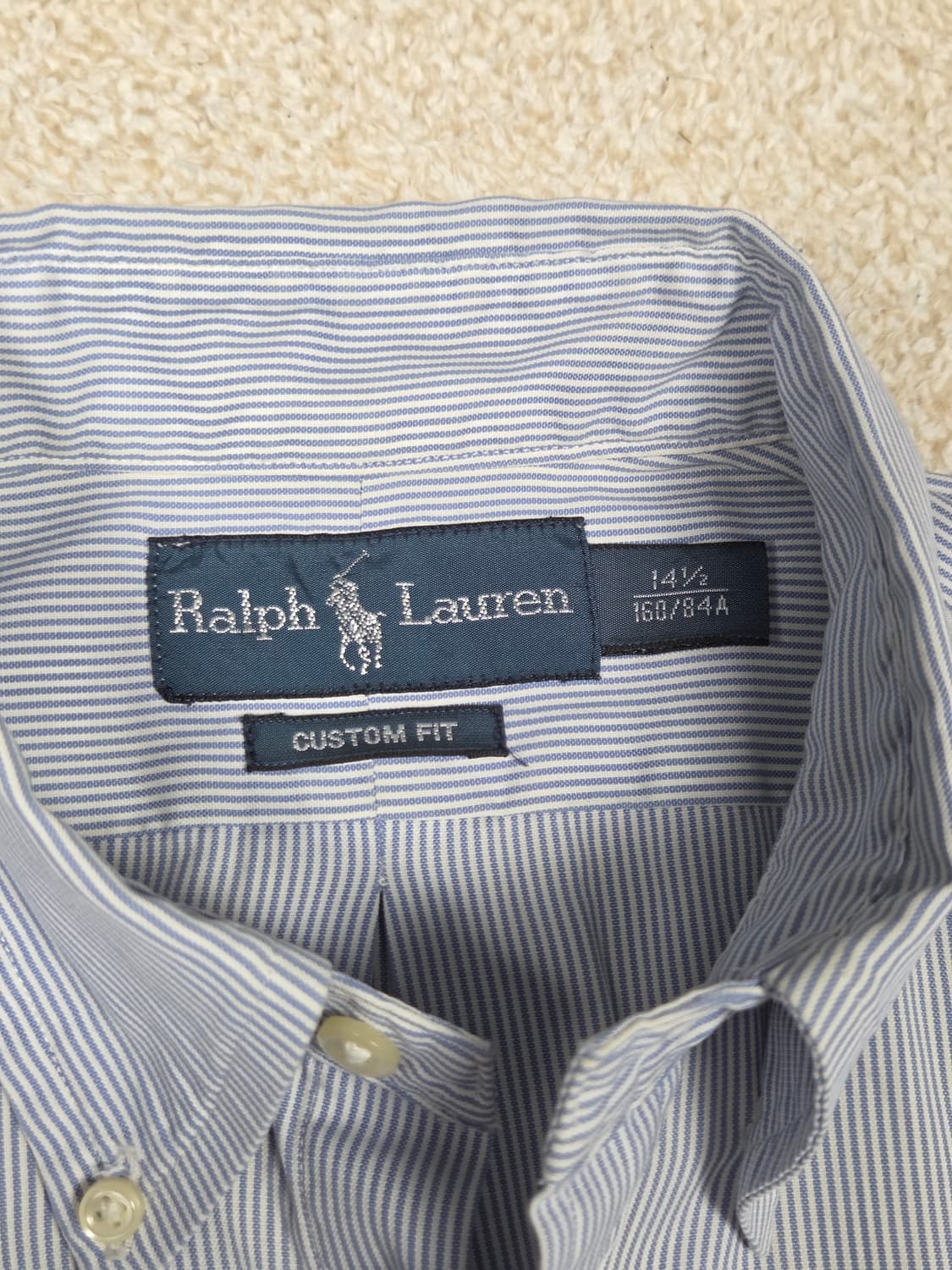 [폴로 랄프로렌] 커스텀 핏 스트라이프 코튼 반팔 셔츠 | S00071 상품이미지3