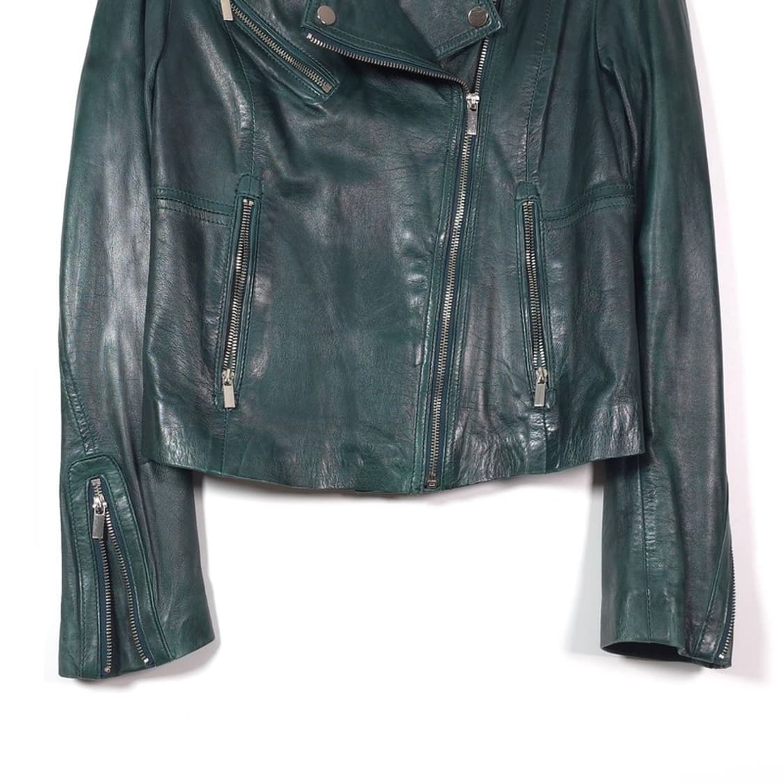 STRADIVARIUS 천연 양가죽 라이더 자켓 S 상품이미지4