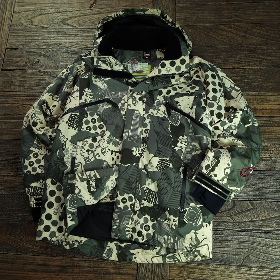 [푸부] 빈티지 그래픽 패턴 올드스쿨 후드 바람막이 자켓 M18951 상품이미지1