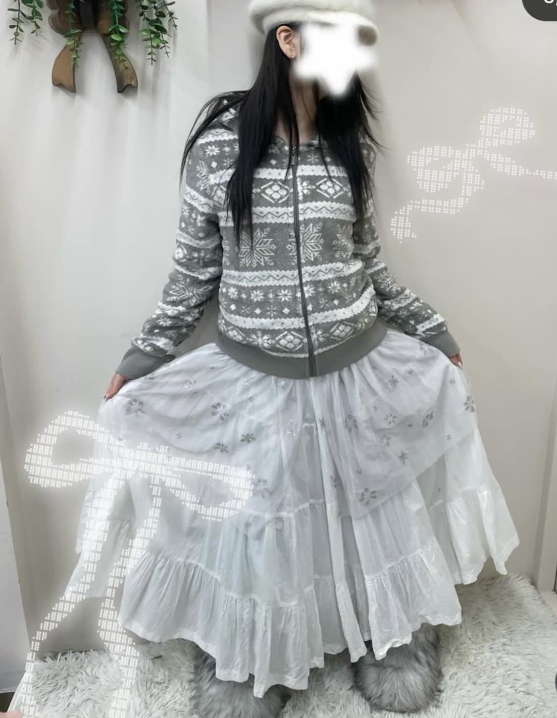 하늘색 코위찬스웨터니트셋 모리 상품이미지2