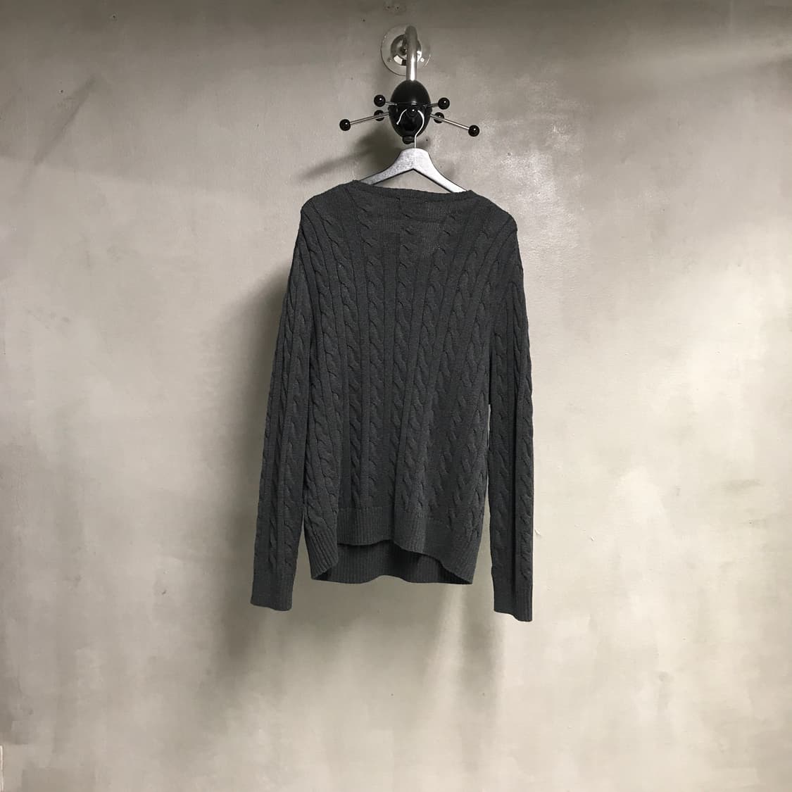 폴로 랄프로렌 QR 케이블 니트 차콜 XL 상품이미지7