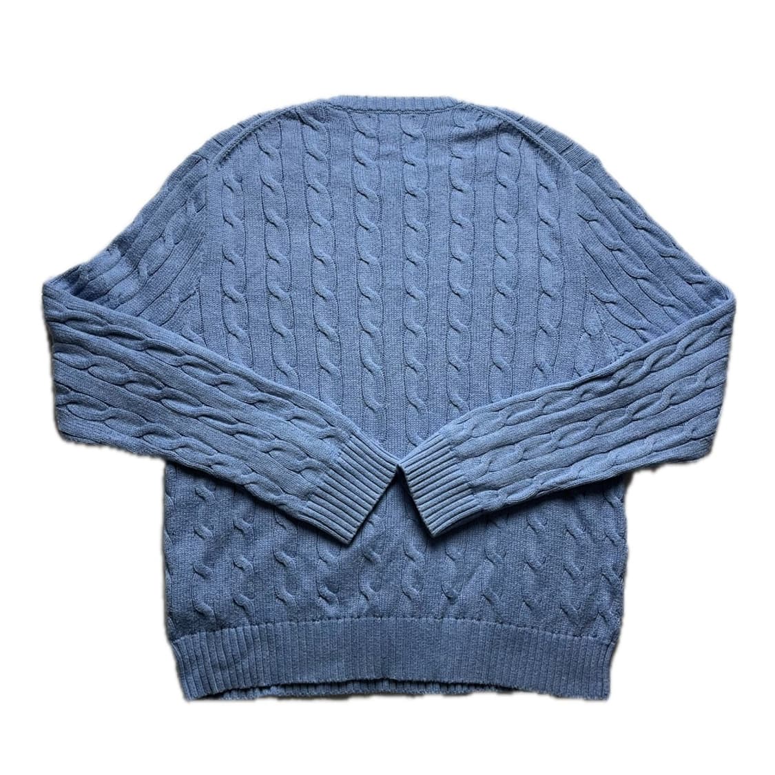 폴로 랄프로렌 꽈배기 하늘색 니트 중고 구제 빈티지 상품이미지2