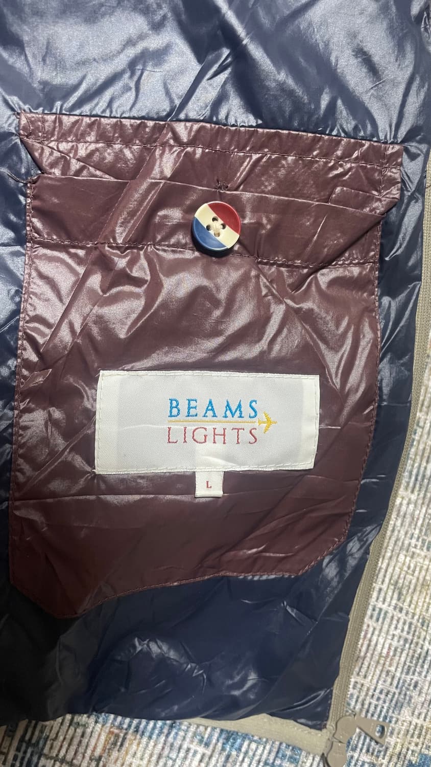 JPN 일본 빈티지 빔즈 라이트 BEAMSLIGHTS 버건디 경량패딩 L 상품이미지6