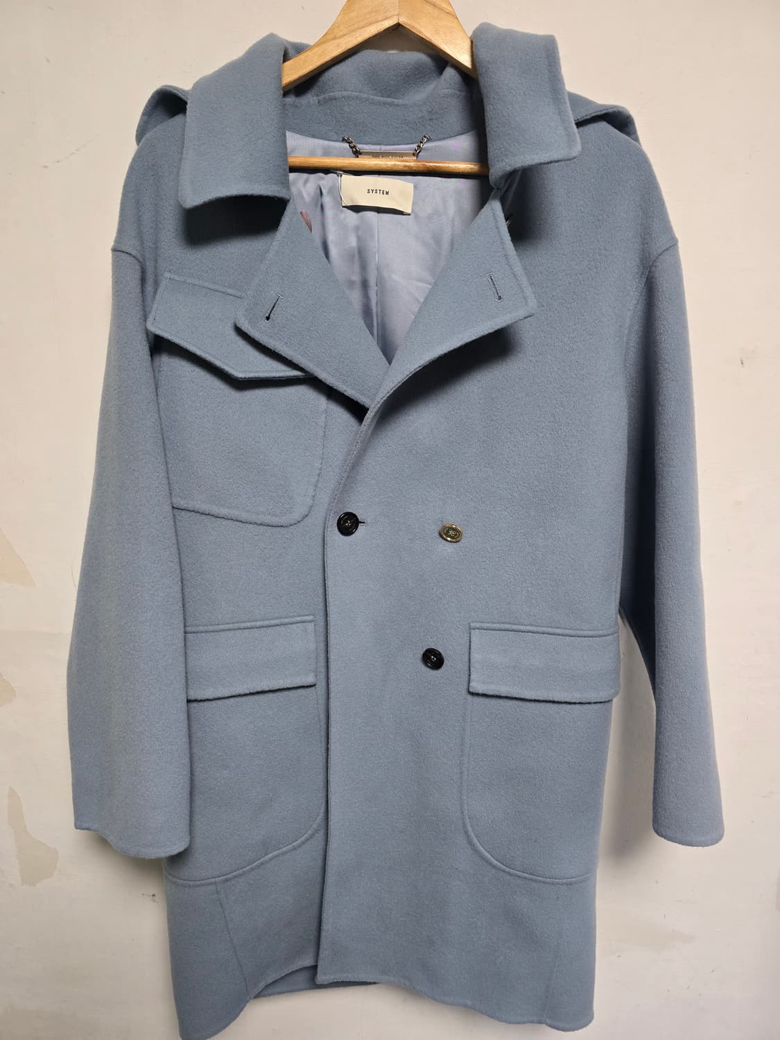 SYSTEM 후드 코트 핸드메이드 캐시미어 혼방 82-94-160 (새상 상품이미지1