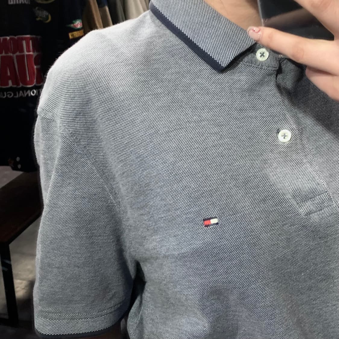 [IM] 타미힐피거 반팔 피케 셔츠 그레이 상품이미지5