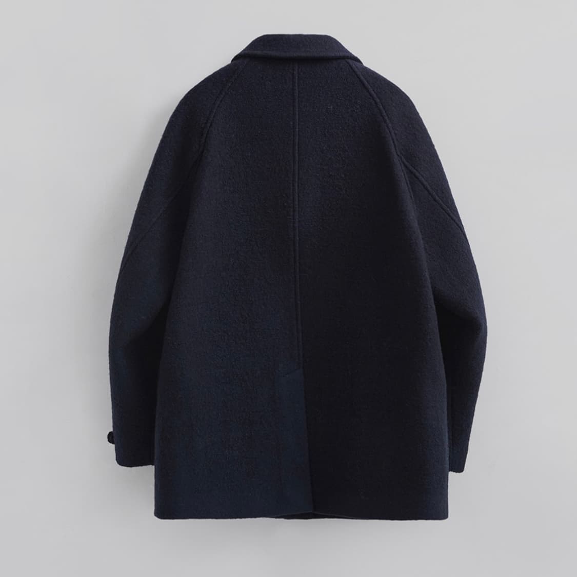 하네 엔케이스 레글런 울 하프 코트 네이비 S 상품이미지2