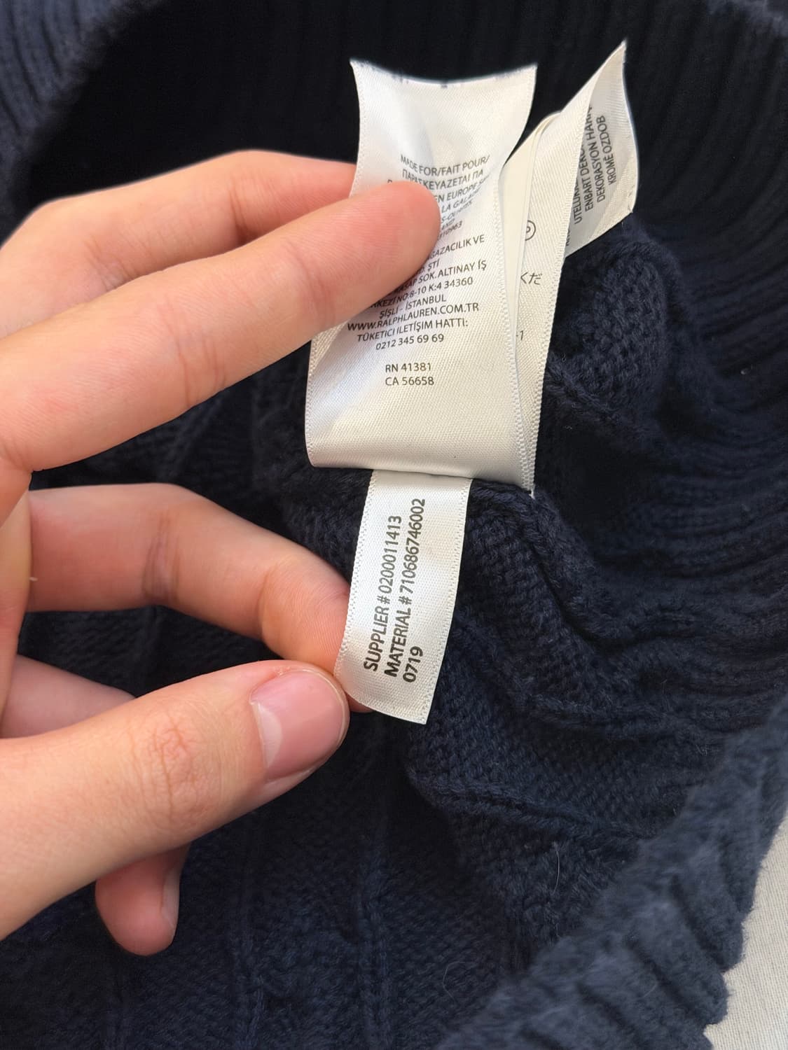 폴로 랄프로렌 꽈배기 케이블 니트 네이비 상품이미지5