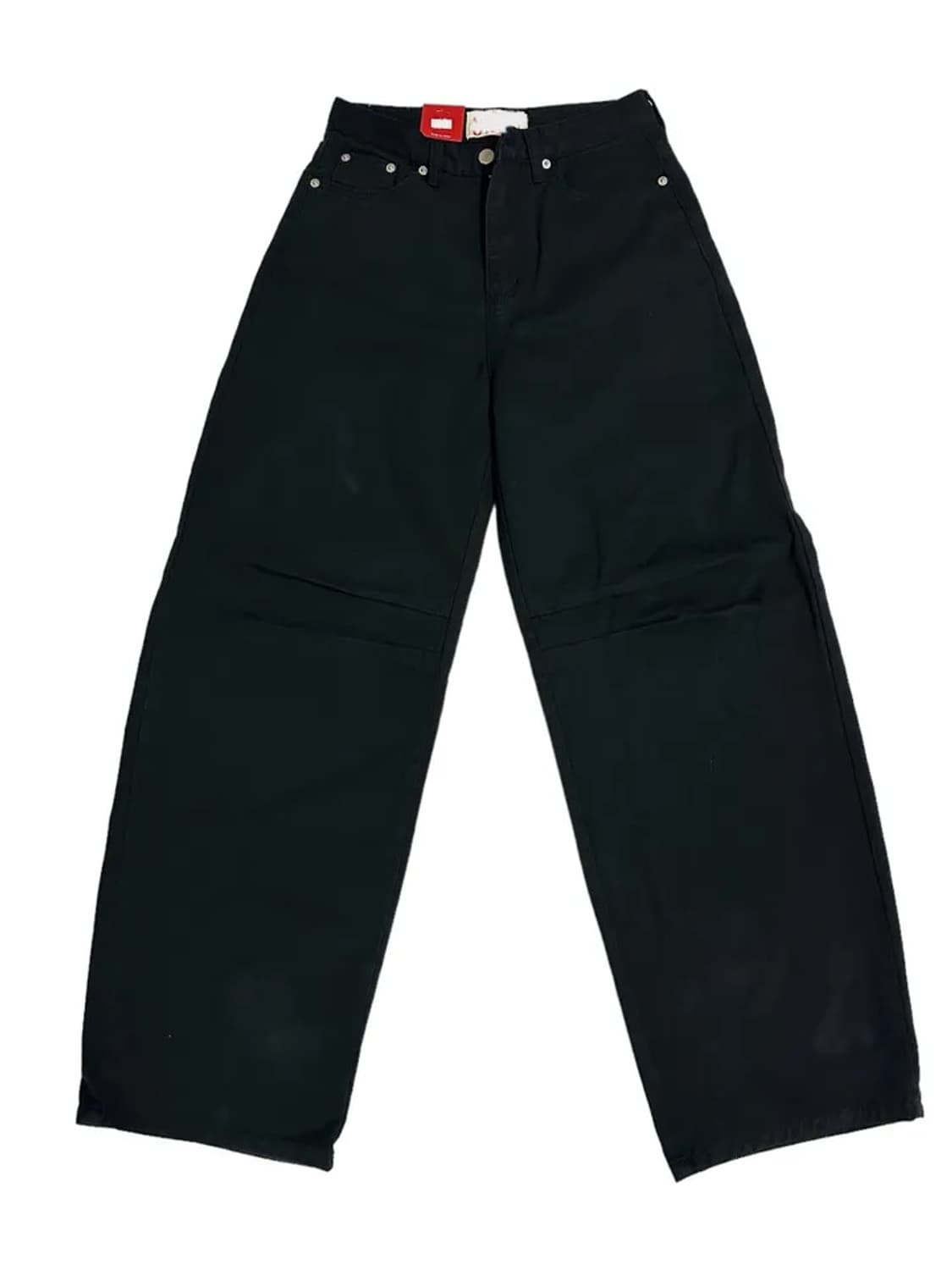 ootj 절개 와이드 코튼팬츠 블랙 s 상품이미지5