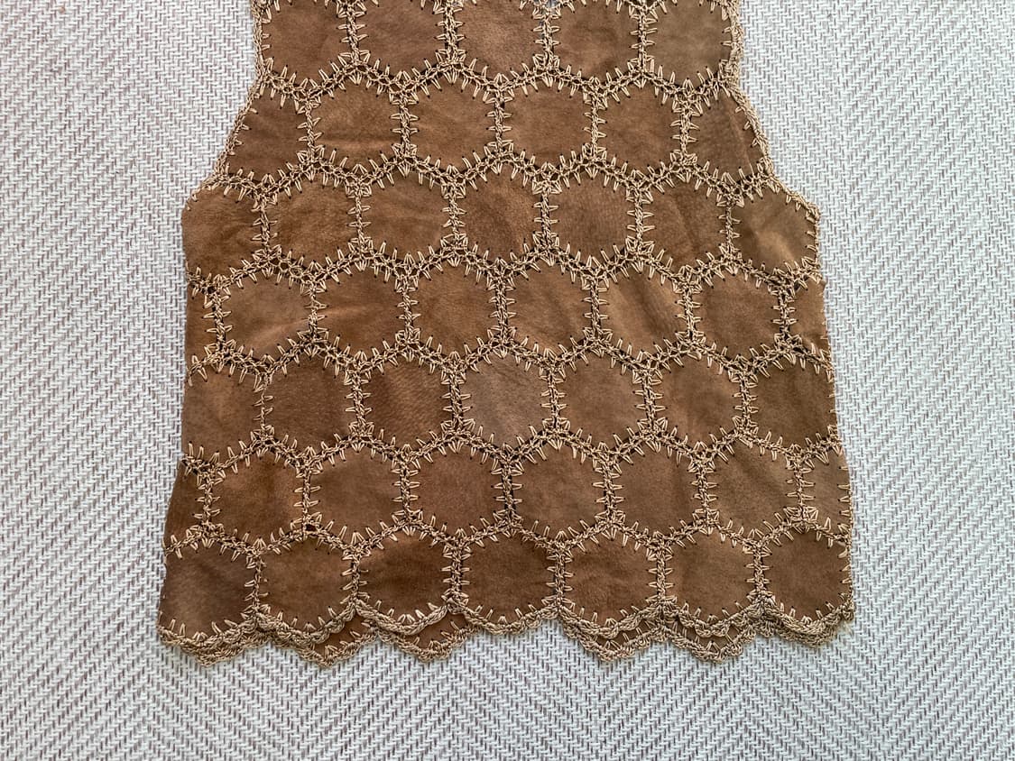 빈티지 브라운 시스루 레더 베스트  상품이미지7