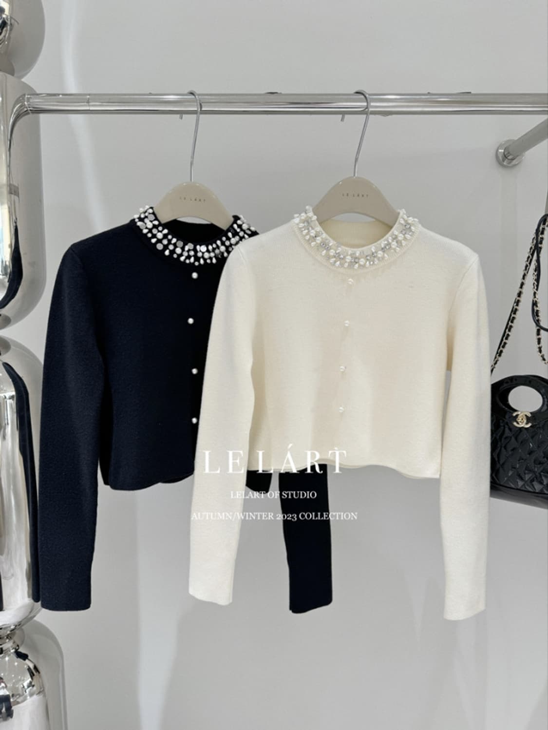 LELART 연말 진주 비즈 니트 [새상품] 상품이미지10