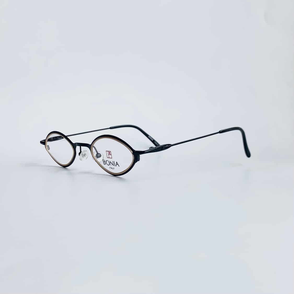 [픽키-715] 보니아 BONIA 빈티지 블랙 오벌 메탈 안경테 데드스탁 상품이미지3