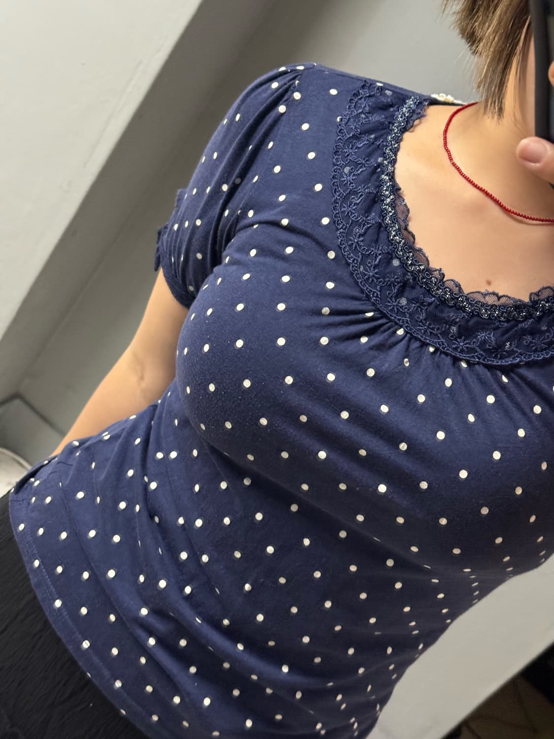 Axes femme dot pattern top 상품이미지3