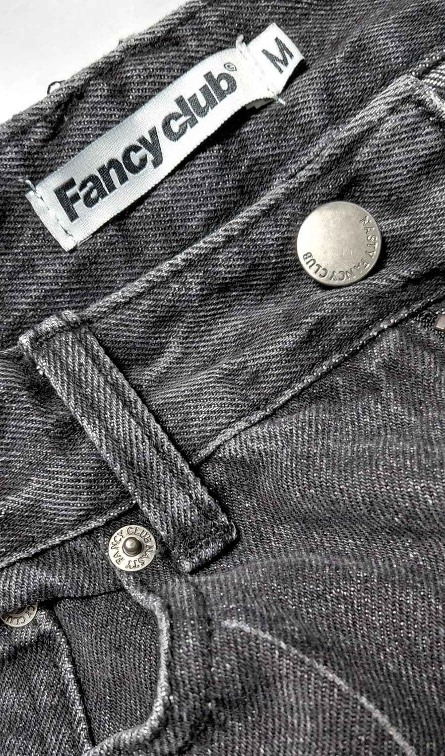 [M] 네스티팬시클럽 나비 그래픽 블리치 와이드 데님 팬츠 상품이미지5