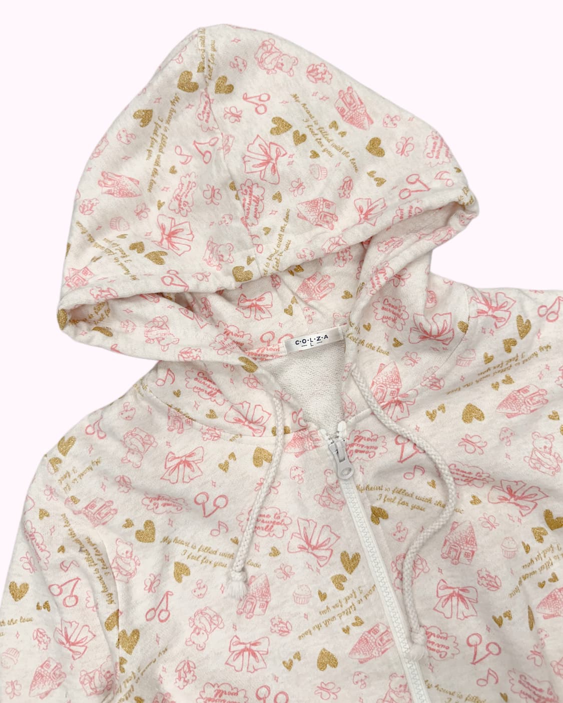 kitsch cute pattern hood zip-up 상품이미지2