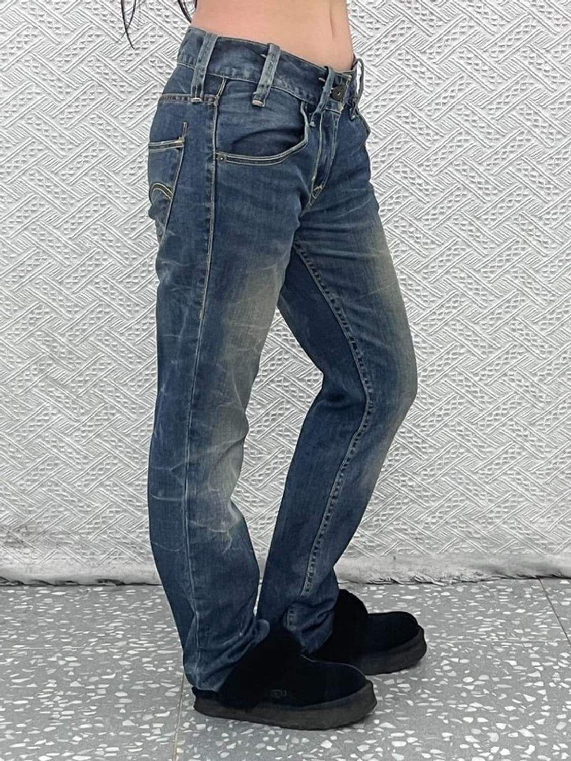 리바이스 568 빈티지 스트릿 크랙워싱 데님팬츠 32인치 C07237 상품이미지2