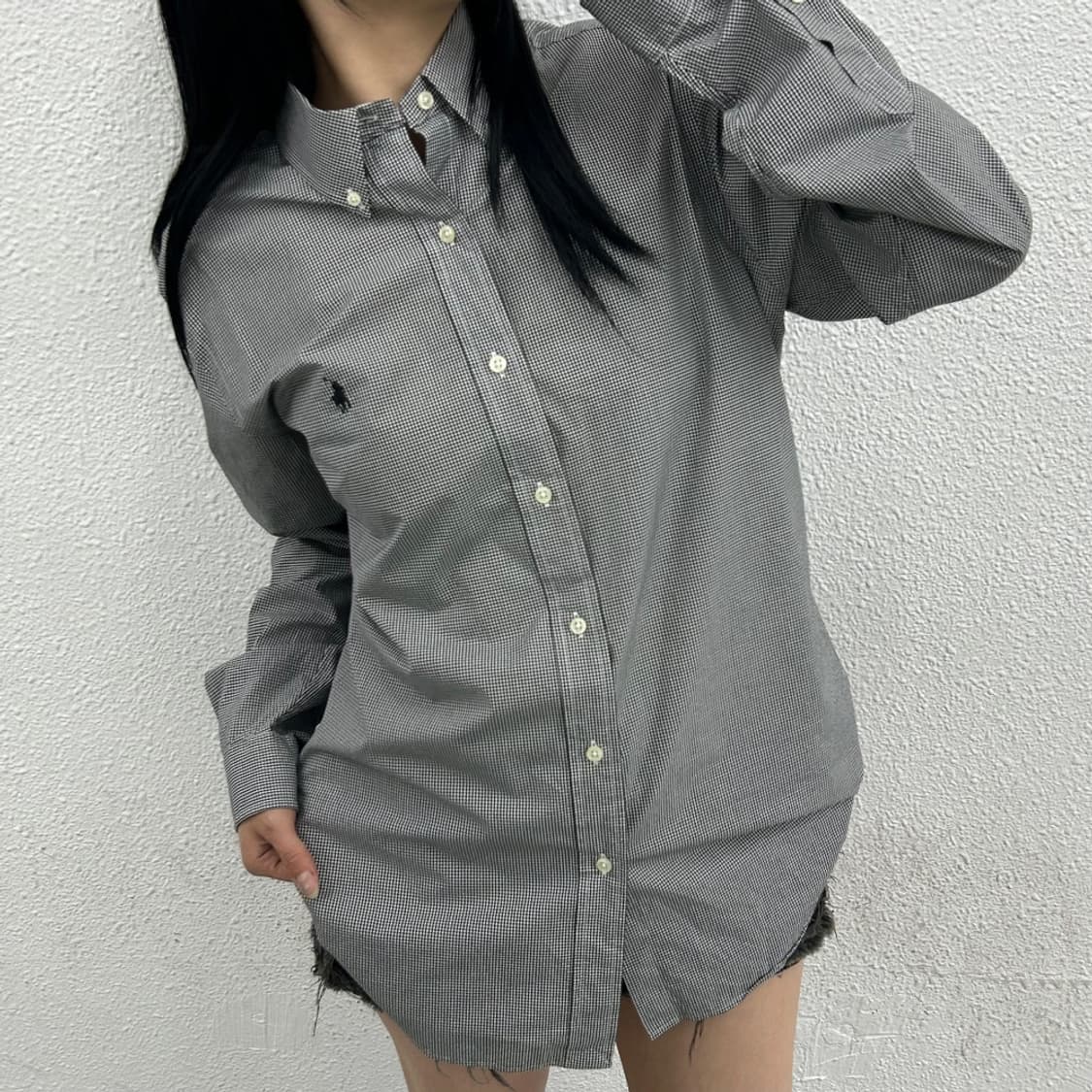 랄프로렌 블랙로고 체크 셔츠 M 상품이미지1