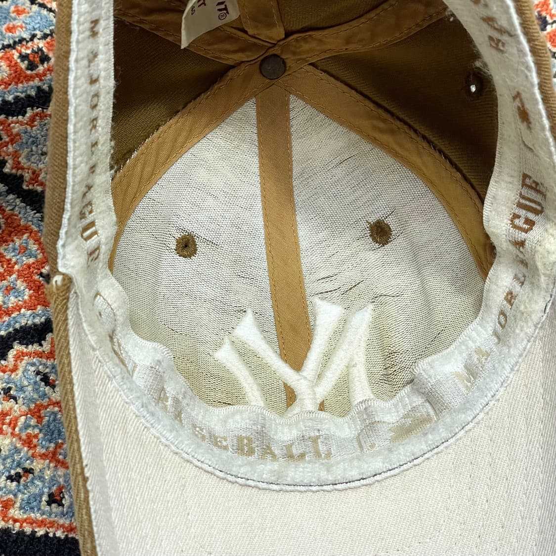 MLB 뉴욕양키스 베이지 면 야구볼캡 S-M 상품이미지4