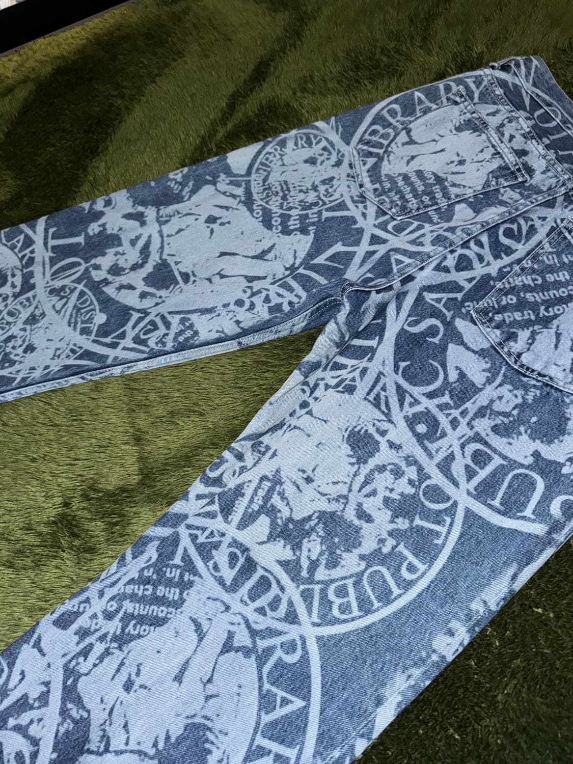 [XL] JOEGUSH 조거쉬 레이저 프린팅 데님 팬츠 인디고 상품이미지9