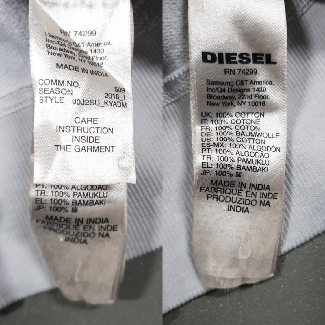 여성 55) 디젤 아치 빅로고 84 그래픽 워싱 라운드넥 반팔 티셔츠 상품이미지6