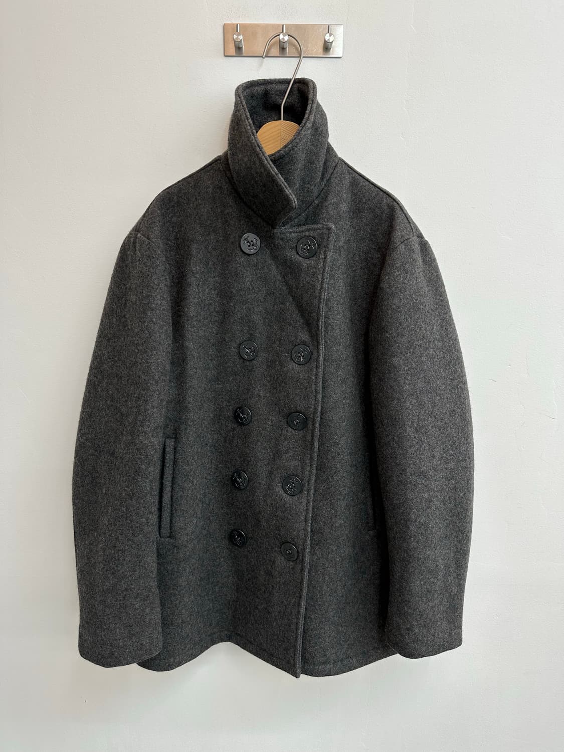 Schott US 740N 42 쇼트 더블 피코트 멜톤 울 그레이 상품이미지5