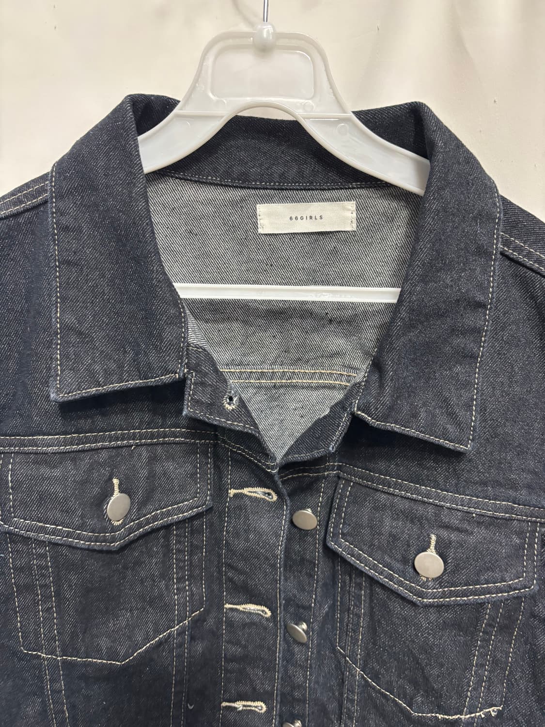 66걸스 블랙 데님 세미 크롭 청 자켓 L 상품이미지2