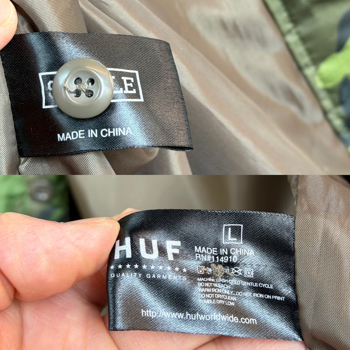 HUF 허프 카모플라쥬 퀼팅 자켓 L 상품이미지10