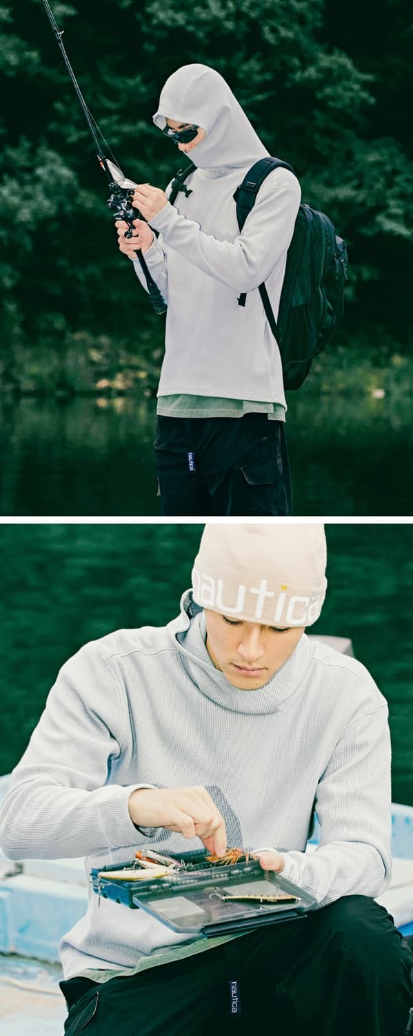 노티카 X 하이츠 콜라보레이션 테크 와플 후디 라이트그레이 L 상품이미지3