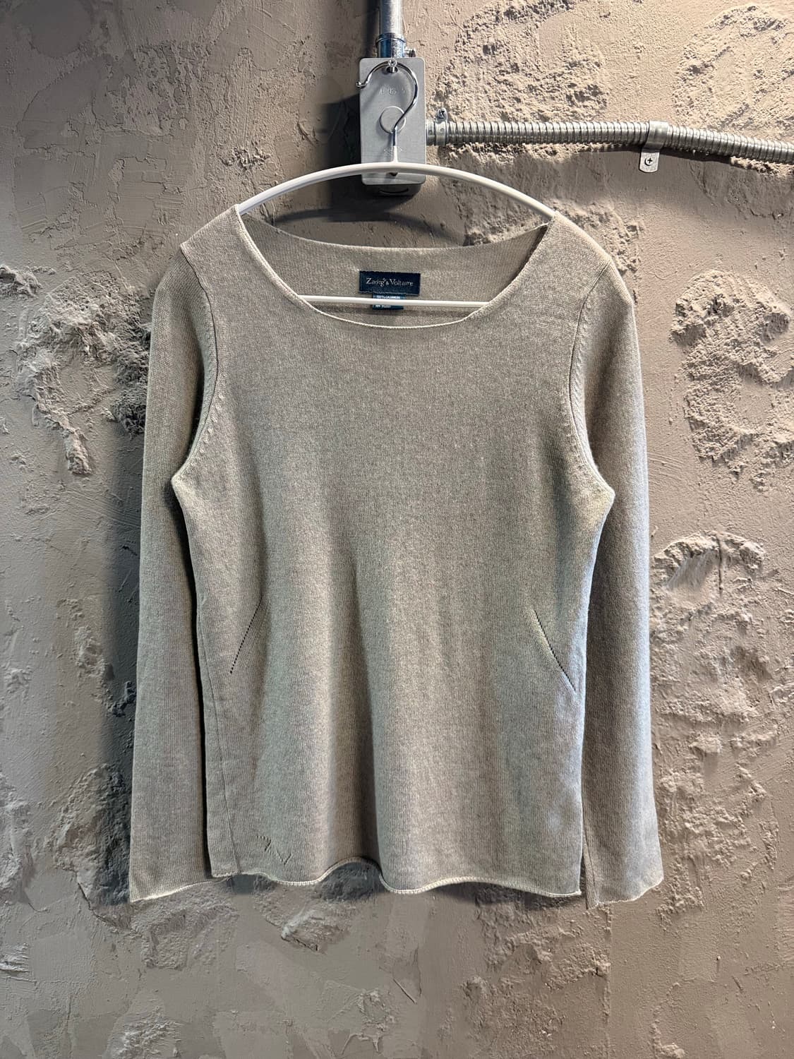 S 자딕앤볼테르 캐시미어 레터링 니트 세이지그린 상품이미지1