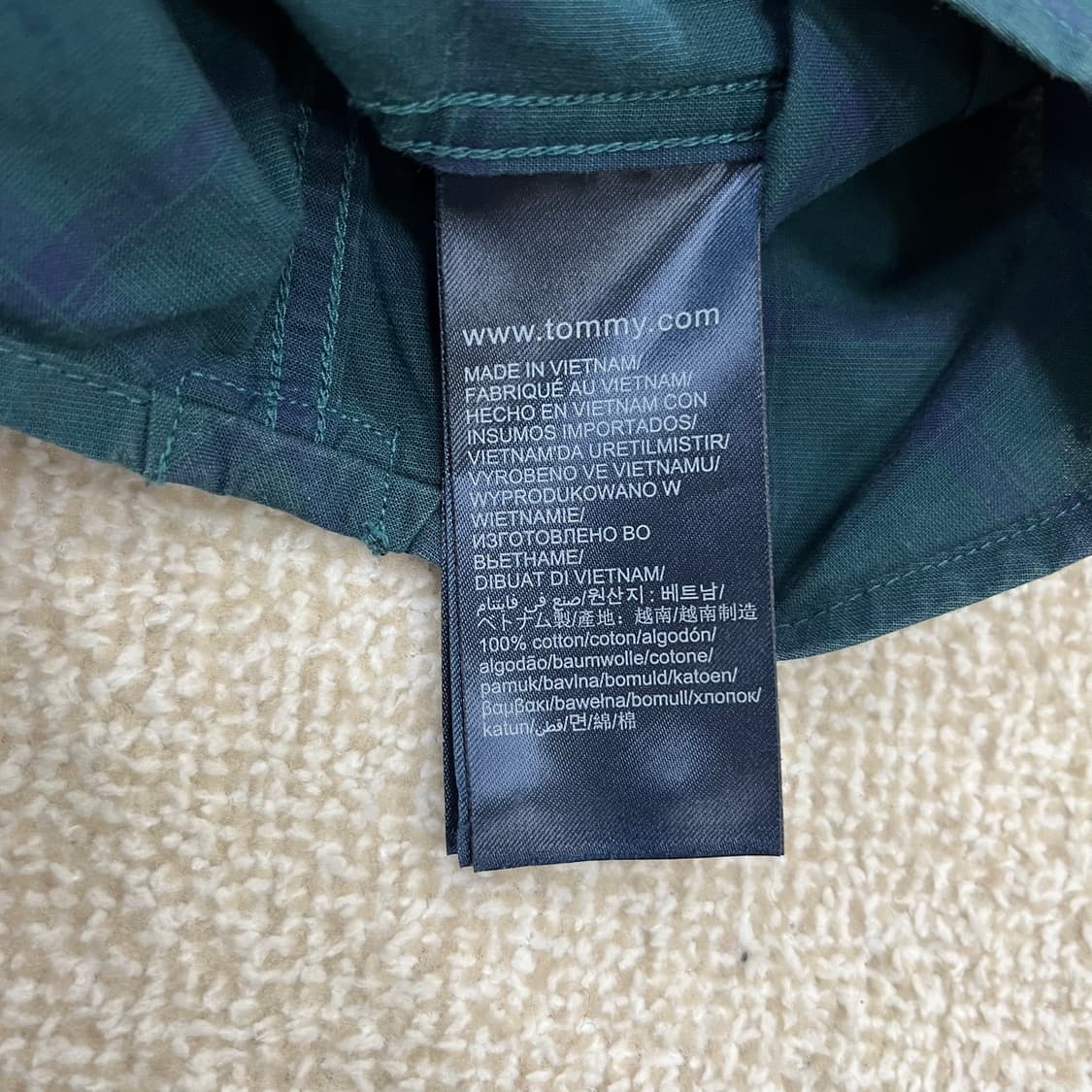 [M] 타미힐피거 슬림핏 타탄체크 가먼트다이 셔츠 남방 3948 상품이미지7