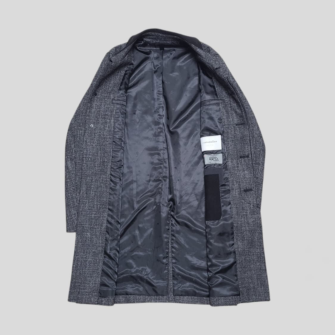 커스텀멜로우 그레이 잔체크 싱글코트 상품이미지5